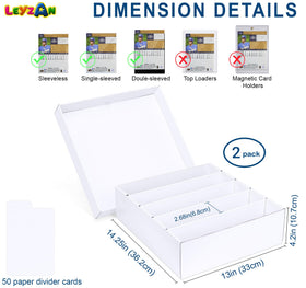 Leyzan 5-Row Storage Box Dividers demonstrating organized card sections