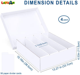 Leyzan card storage box interior with dividers for organization.