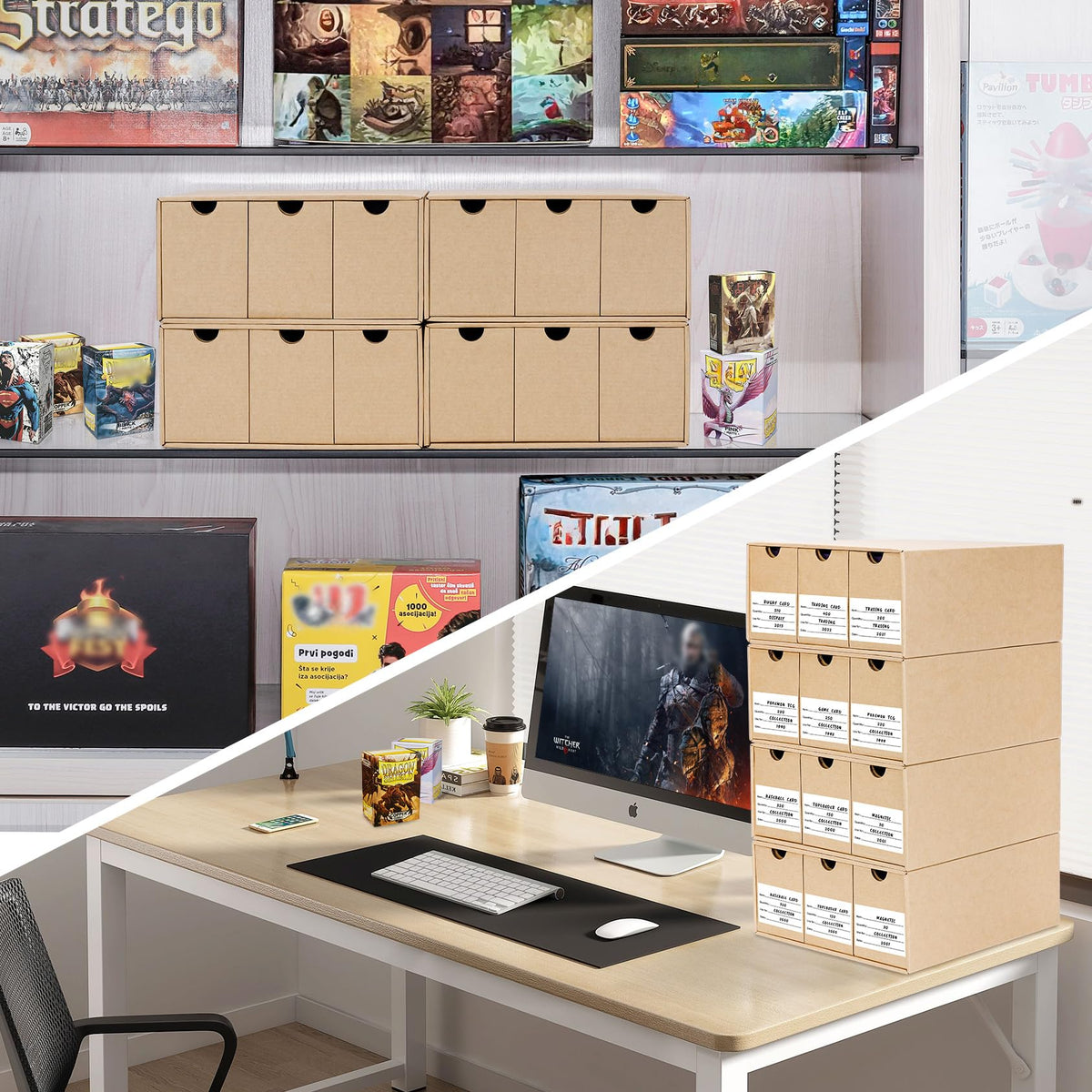 Leyzan Card Storage Box includes four outer boxes for quick access.