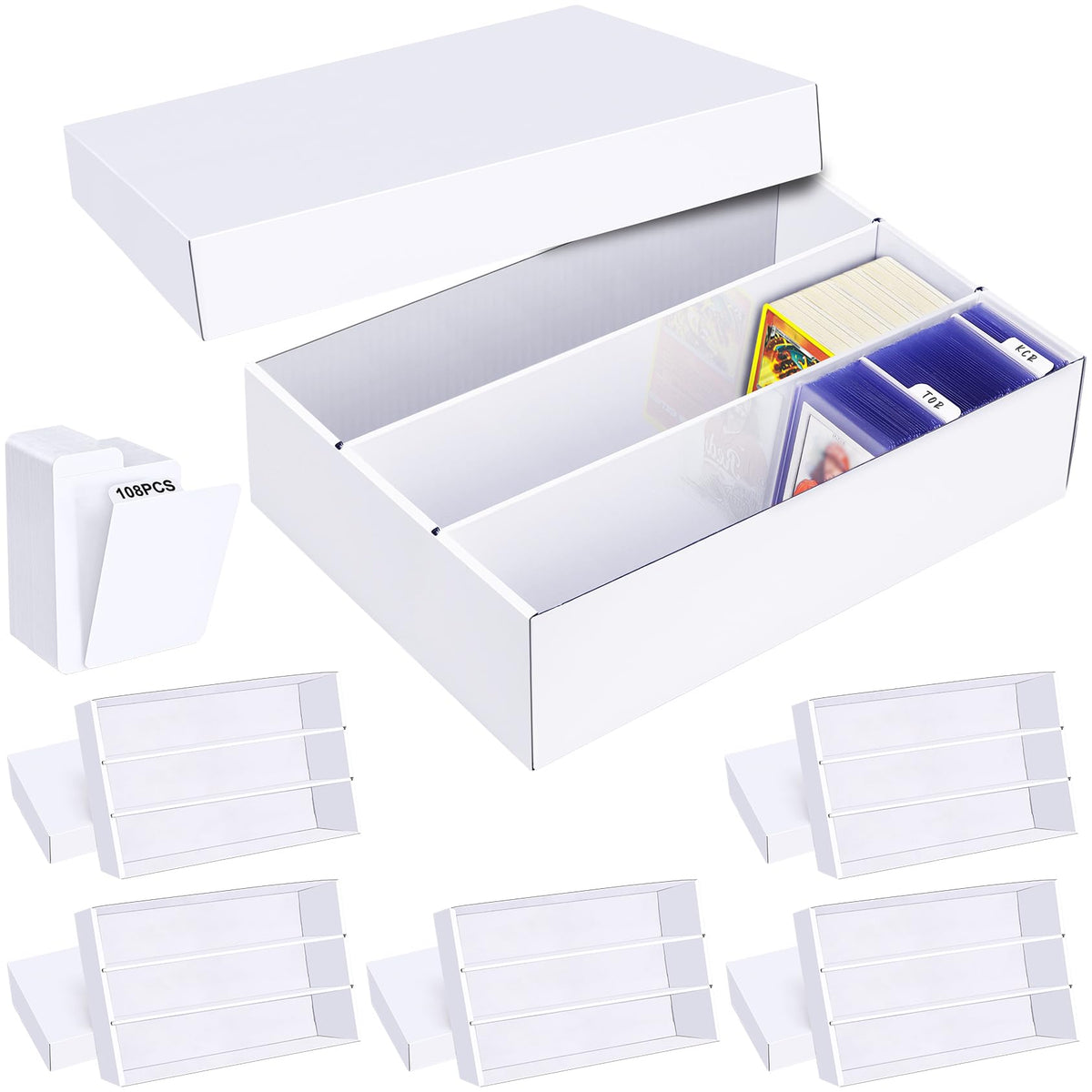 Leyzan trading card box 6-pack front view shows large capacity for MTG and sports cards