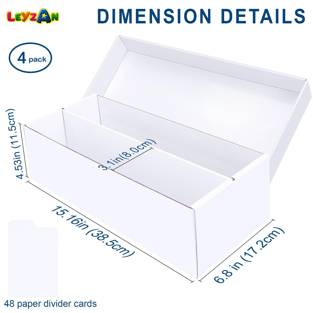 Leyzan 4-pack with dividers and writable tabs for easy categorizing.