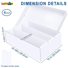 Leyzan storage boxes stacked neatly on a shelf to save space