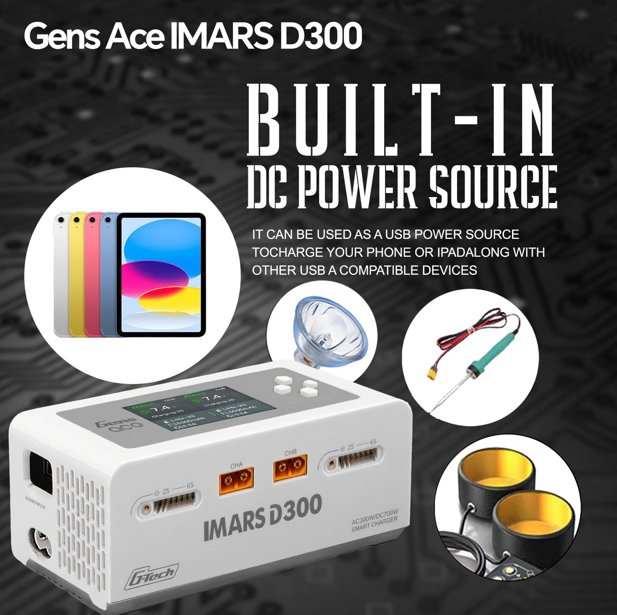 LFisprity Imars D300 input-output ports show flexible power setup
