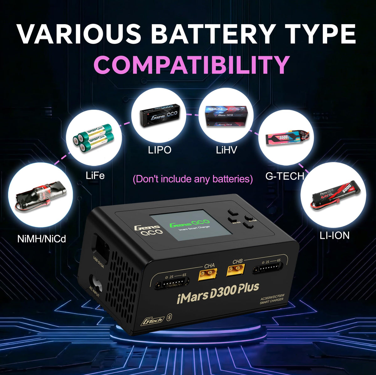 LFisprity IMARS D300 Plus in use with LiPo packs for charging