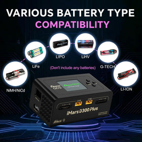 LFisprity IMARS D300 Plus in use with LiPo packs for charging