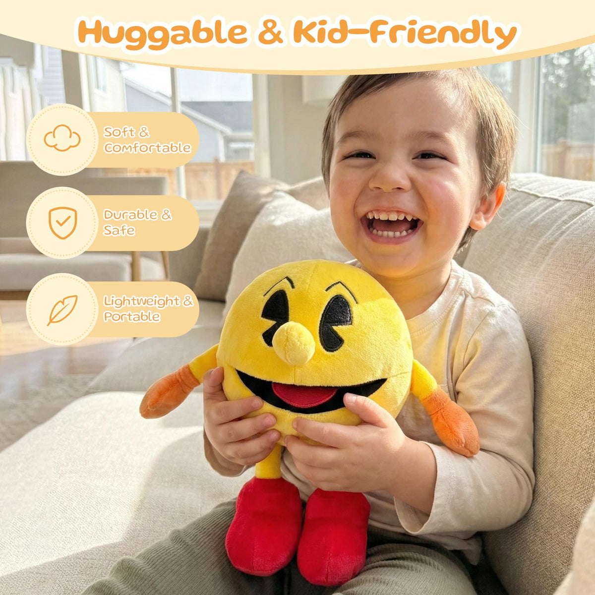 Lhcn021 ghost plush in play pose, showcasing its flexible, huggable design.