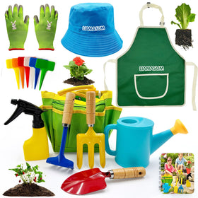 Liamasum kids gardening tools set with gloves—comfortable grip for tiny hands.