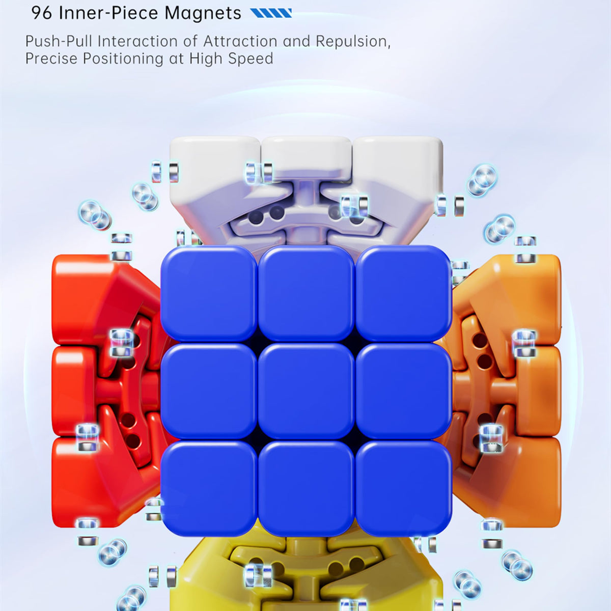 LiangCuber AoChuang V6 M 5x5 core closeup shows magnet alignment