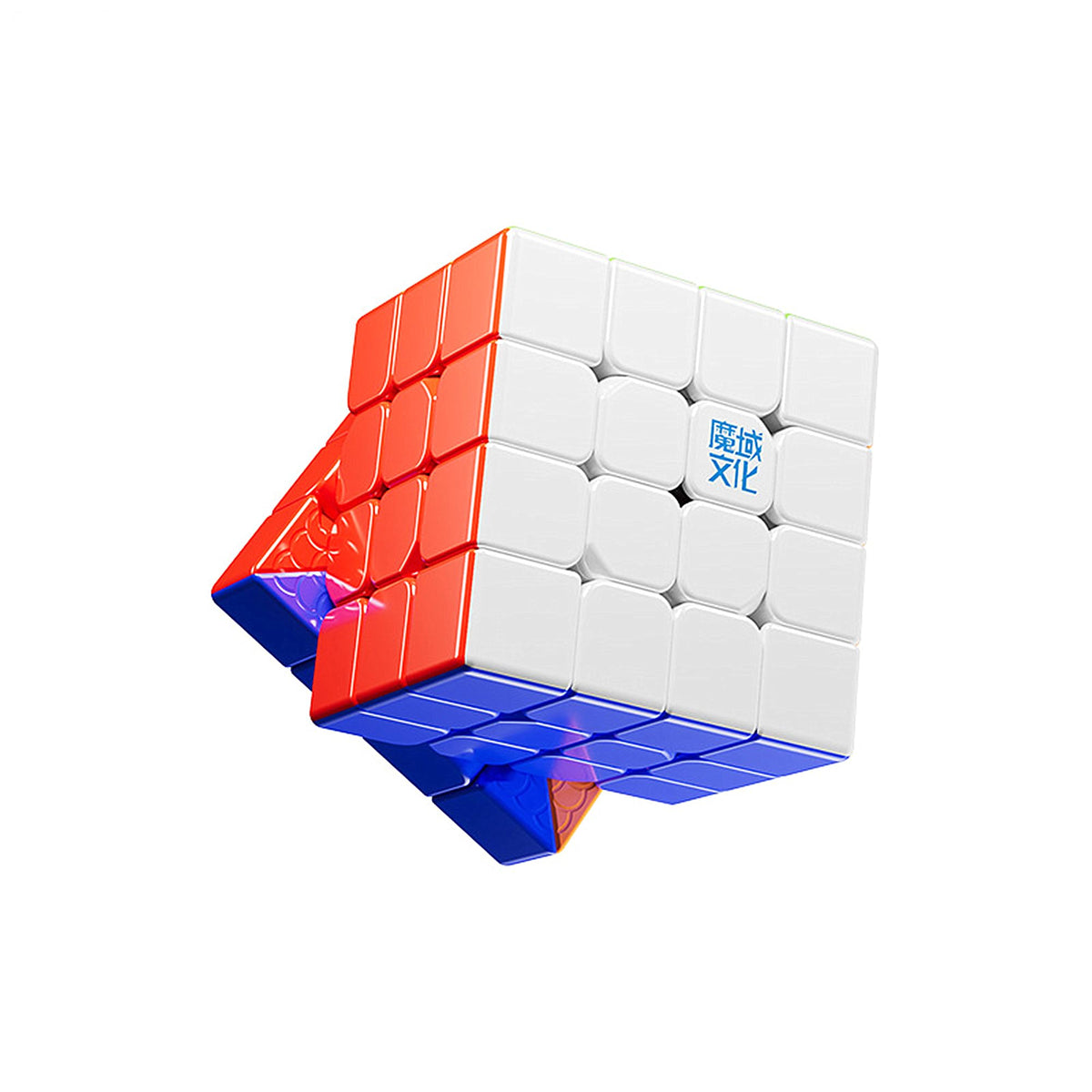 LiangCuber Moyu AoSu V7 M 4x4 in action for stable, fast single-track magnetic solves.