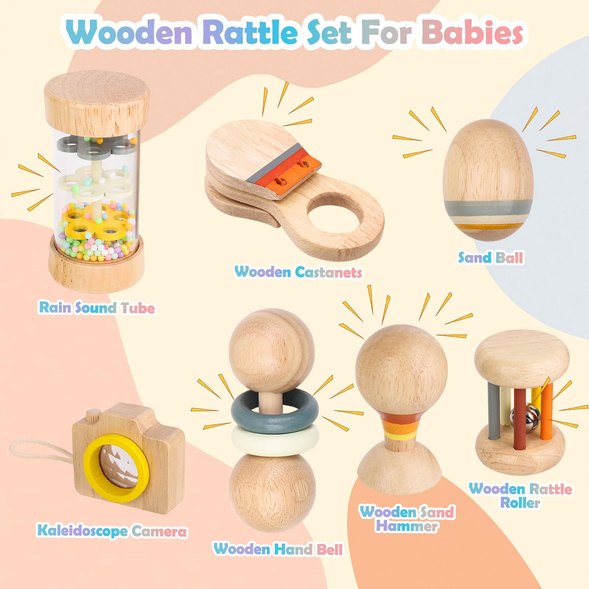 Liangding castanets foster fine motor exploration and rhythm.