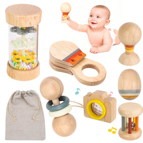 Liangding Montessori rain sound tube for babies, inviting gentle auditory exploration.