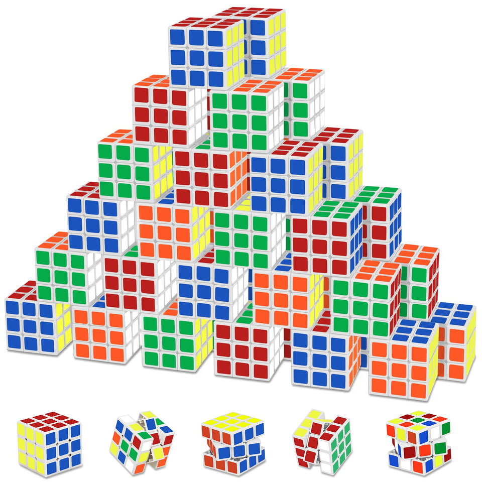 Libay Mini Cube 48-pack in vibrant colors for party favors and classroom rewards.
