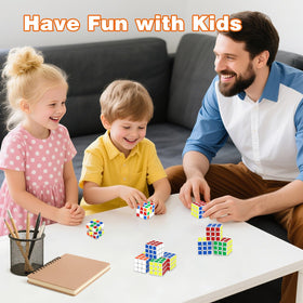 Desk toy to improve focus and dexterity using Libay tiny cubes.