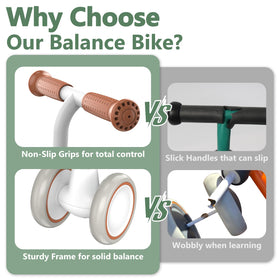 Liberry baby balance bike four-wheel stability for safe first rides.