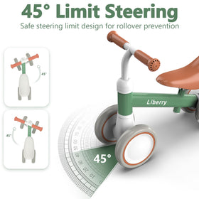 Liberry balance bike reinforced steel frame for durability.