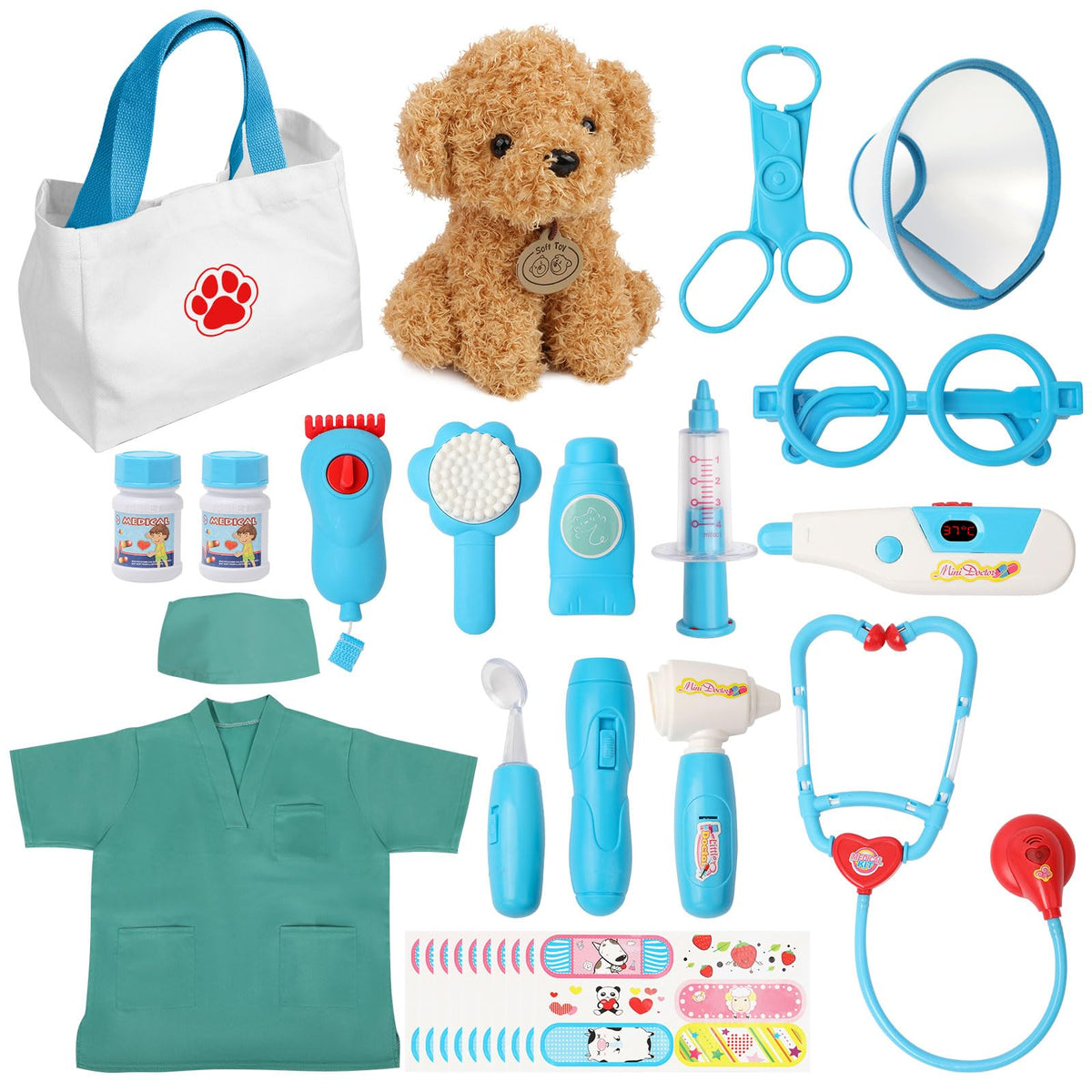 Liberry Doctor Kit puppy stethoscope for pretend medical exams and play
