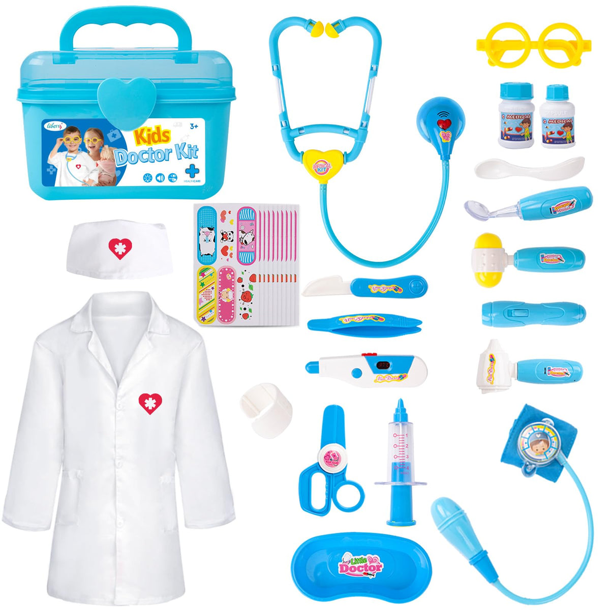 Liberry Doctor Kit stethoscope in action boosts pretend play and role-playing confidence
