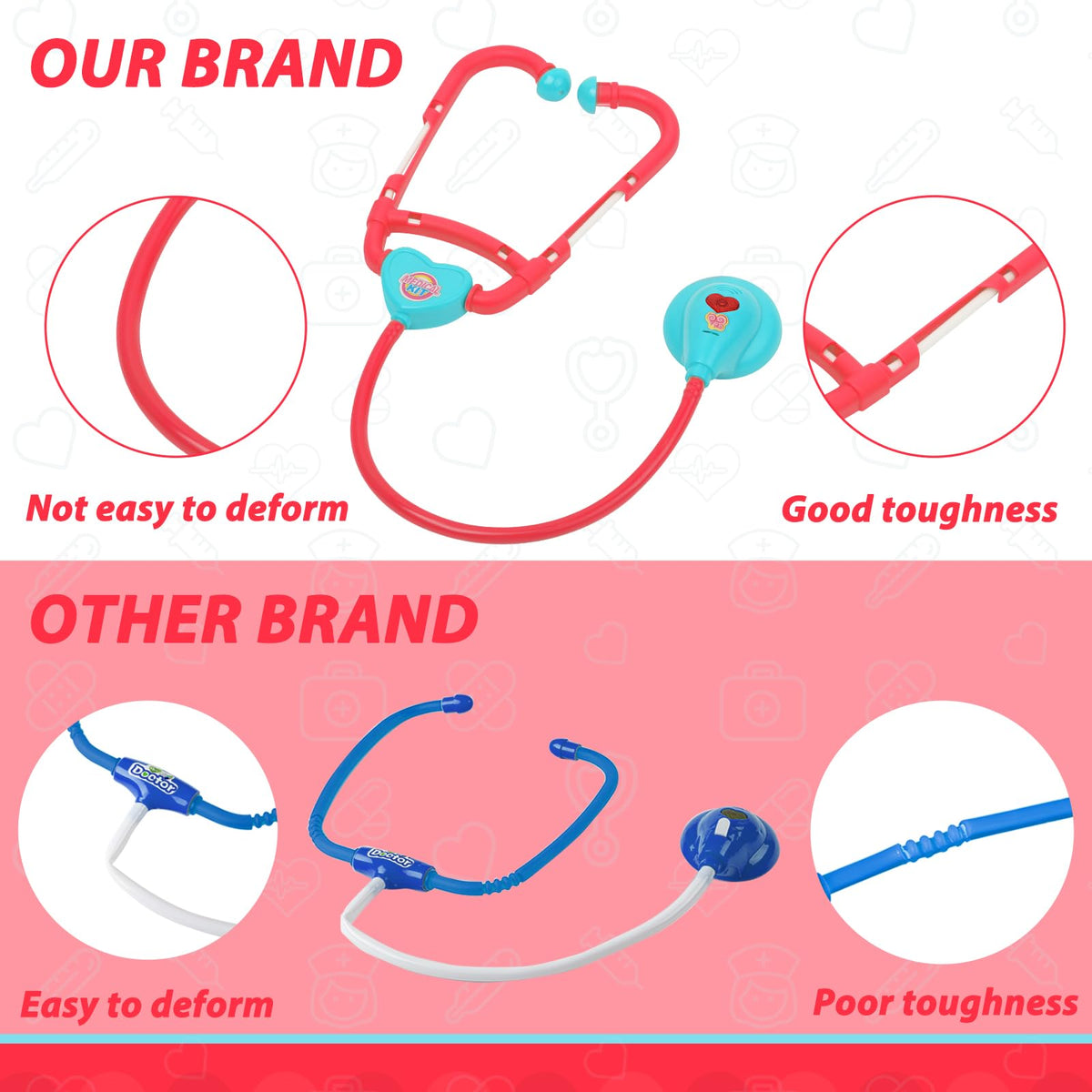 Liberry Doctor Kit stethoscope visual focus enables pretend heart checks