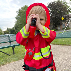 Liberry fire alarm toy delivers kid-friendly sound effects for immersive play.