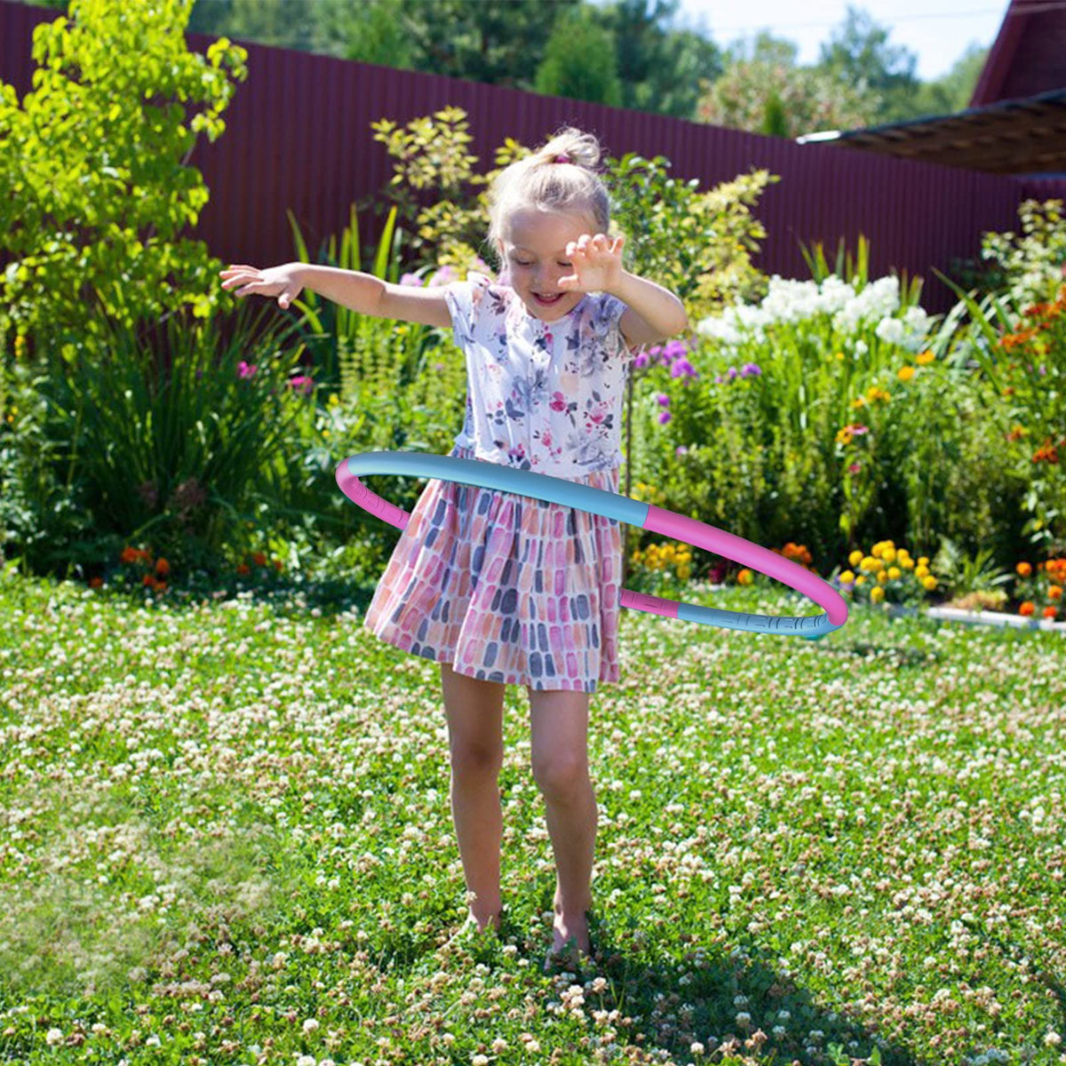 Liberry five-six sections adjustable hoop fits small to large kids.