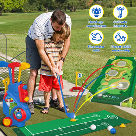 Liberry golf cornhole board adds interactive target practice for kids