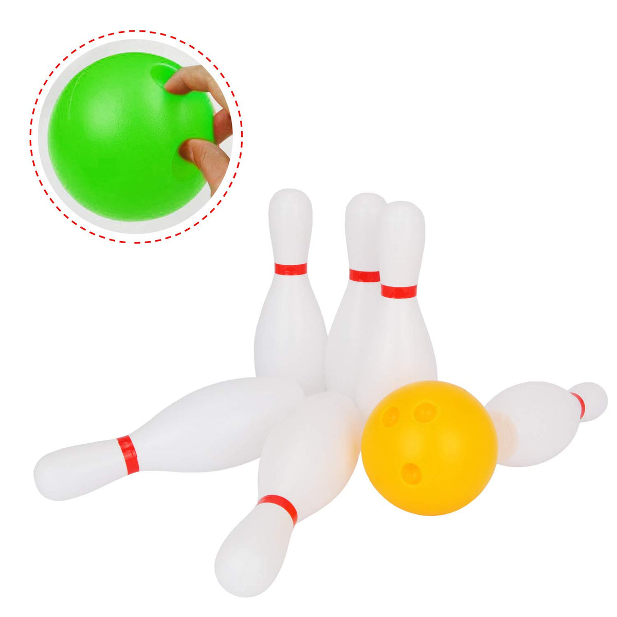 Liberry bowling balls with finger holes designed for small hands.