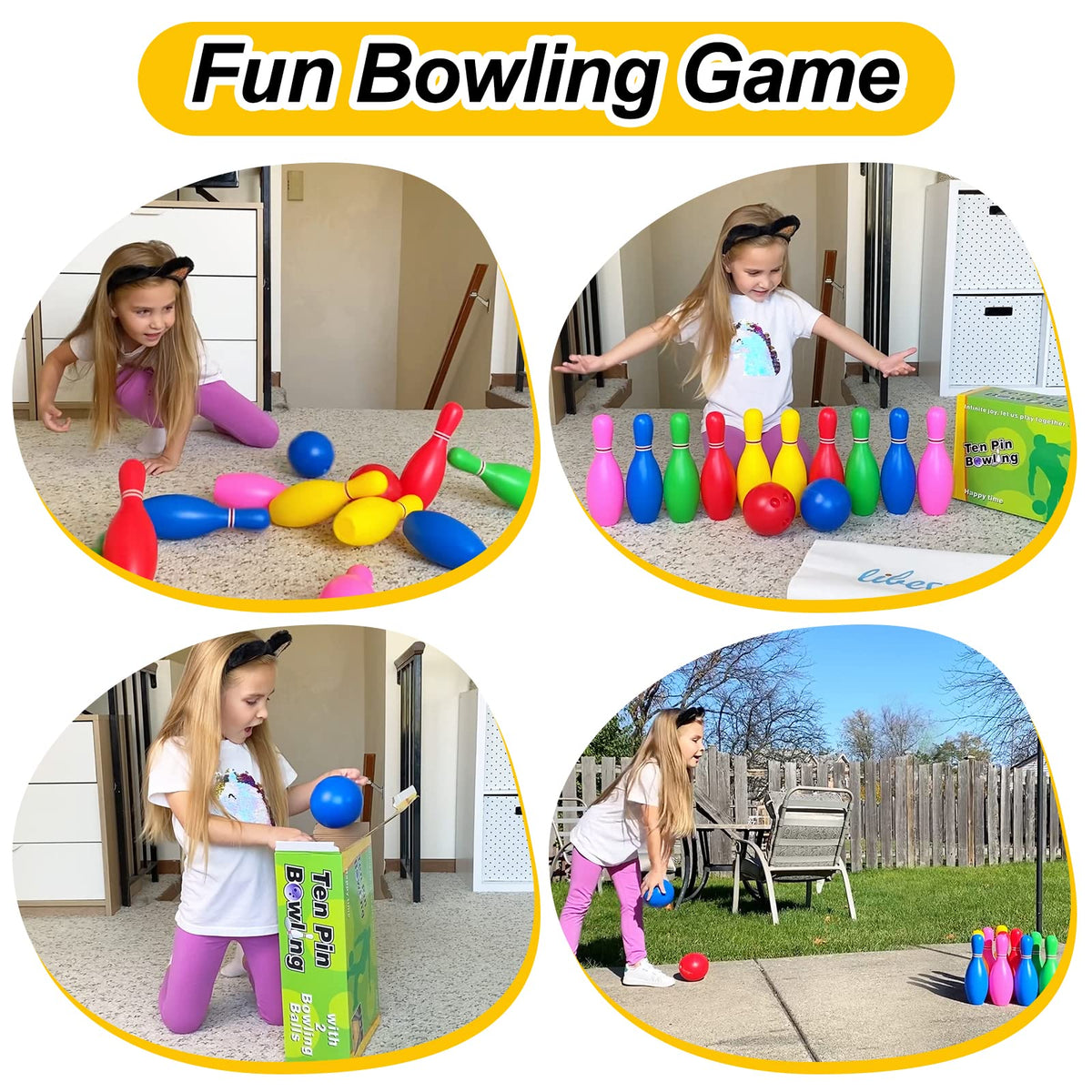 Liberry toddler bowling balls with easy grip and finger holes for little players