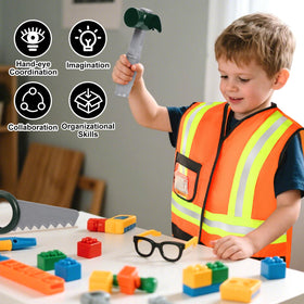 Liberry Kids Tool Set ID badge adds realistic role-play detail.