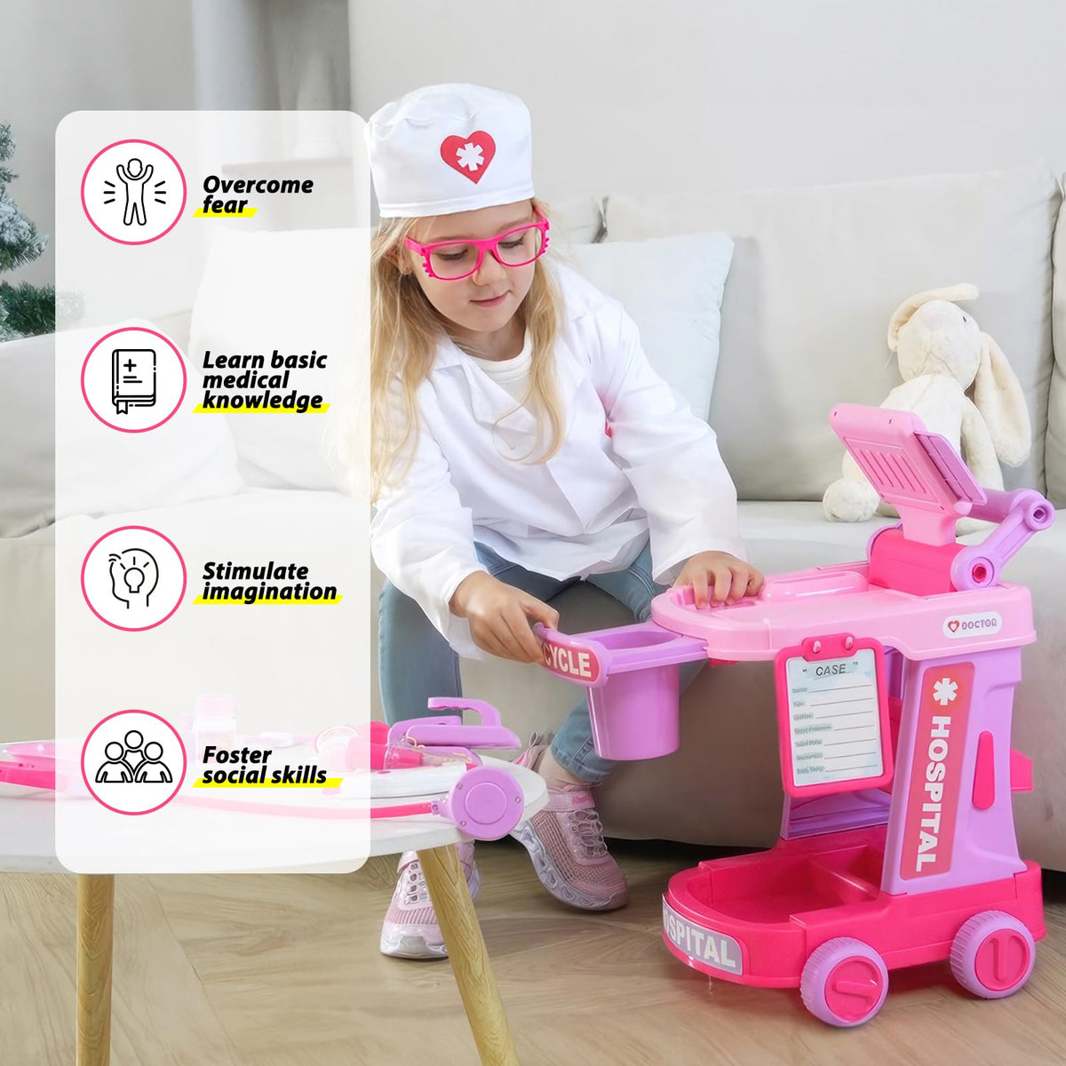 Liberry Medical Tools Set: safe tools promote hands-on learning during doctor play.