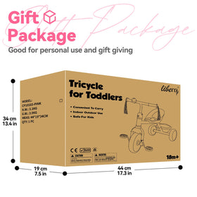 Liberry pink tricycle supports outdoor exploration and indoor giggle-worthy rides.