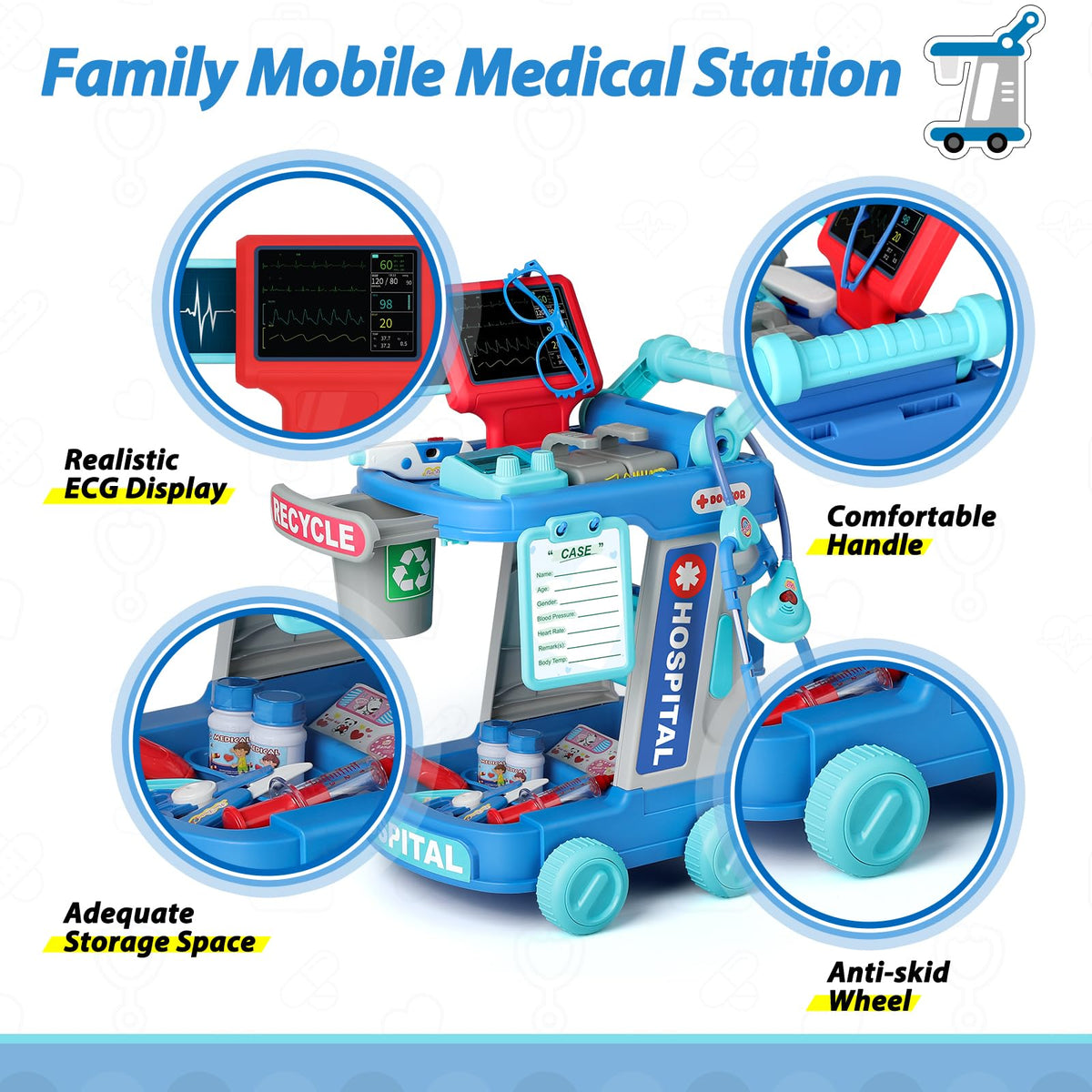 Liberry green thermometer toy for early medical exploration
