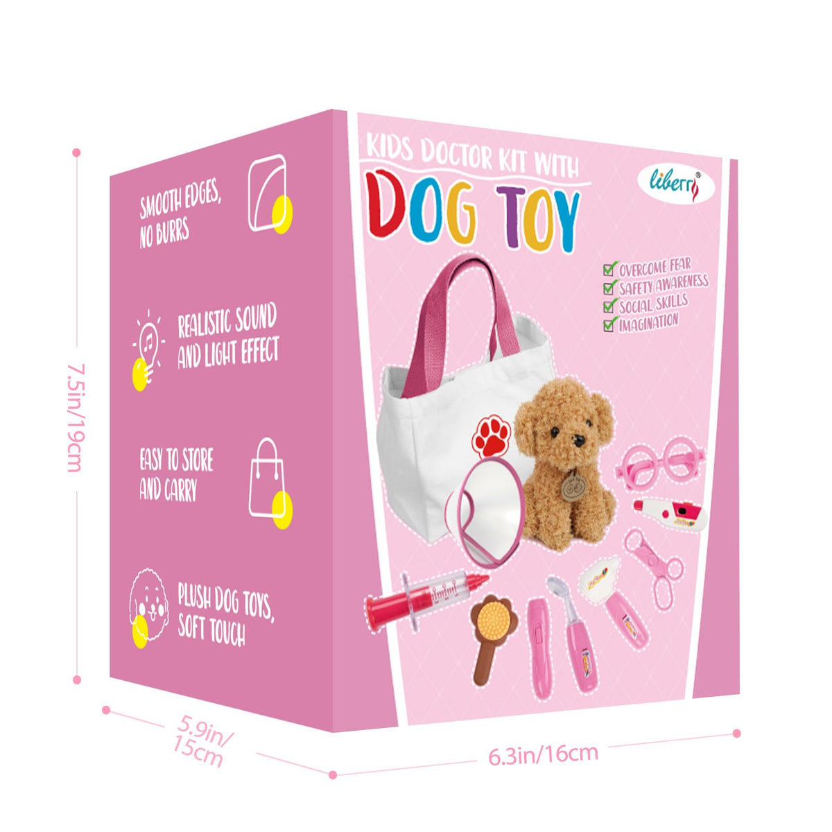 Liberry Thermometer and syringe simulate medical exams in a kid-friendly way.