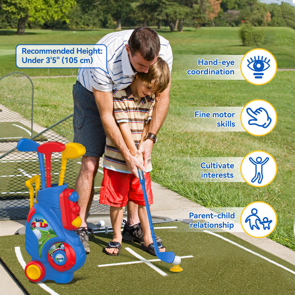 Liberry golf caddy with unique strap design for comfortable carrying