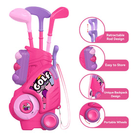 Liberry toddler golf clubs with left-handed compatible putter and iron