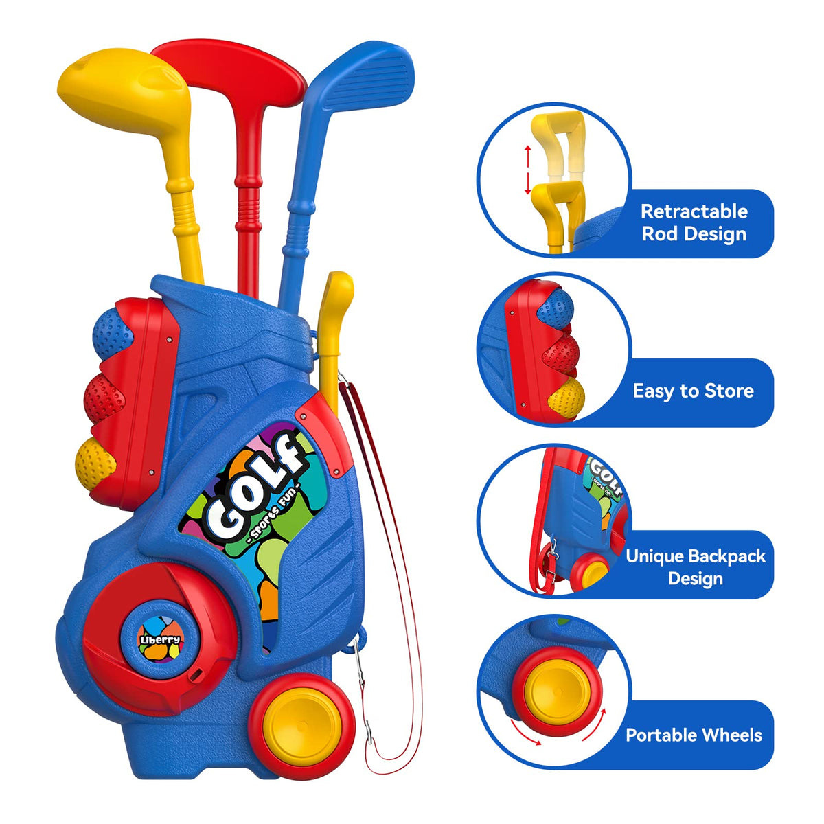 Liberry putting mat guides indoor putting practice with kid-friendly cues.
