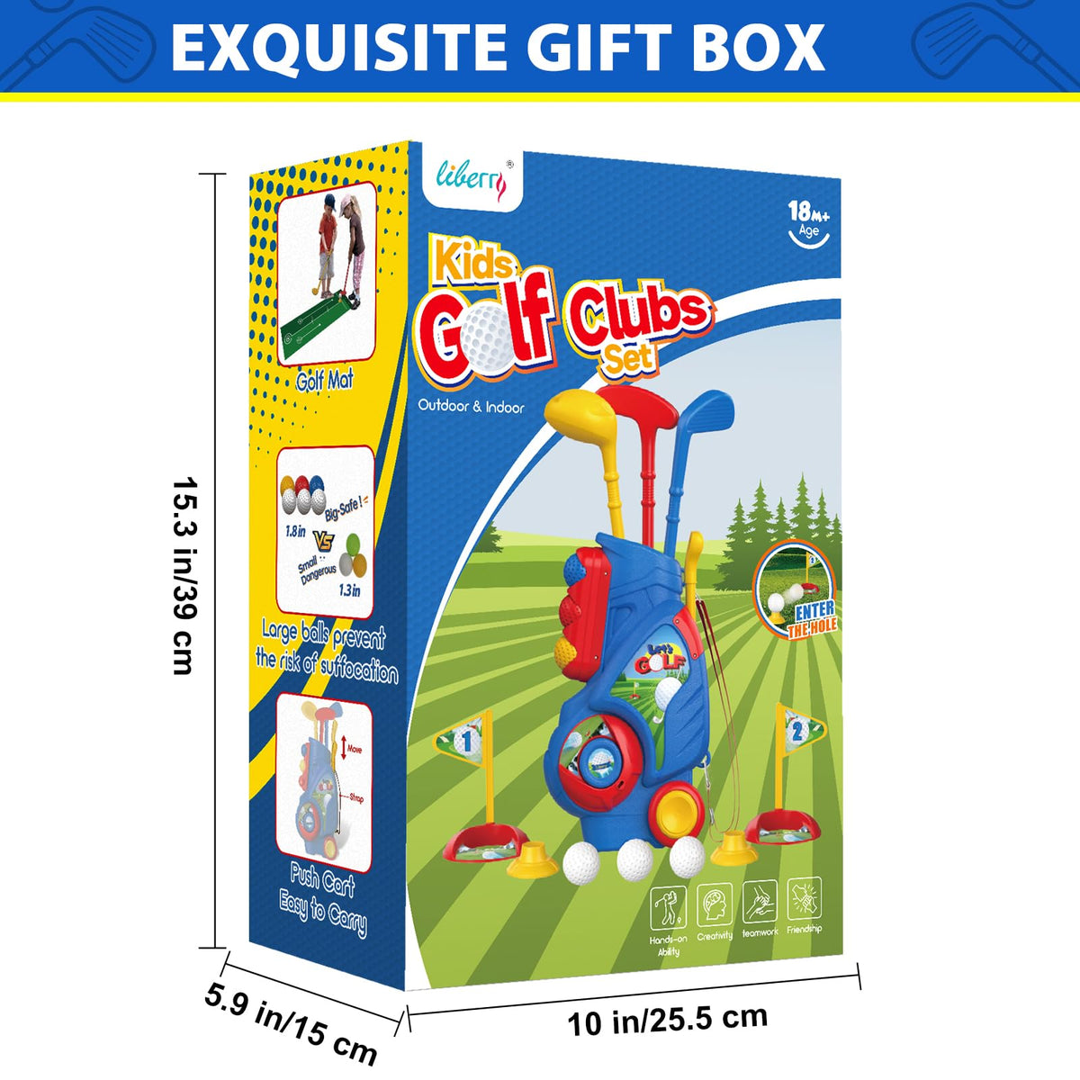 Liberry toddler golf set colorful durable design: sturdy and engaging for little golfers.