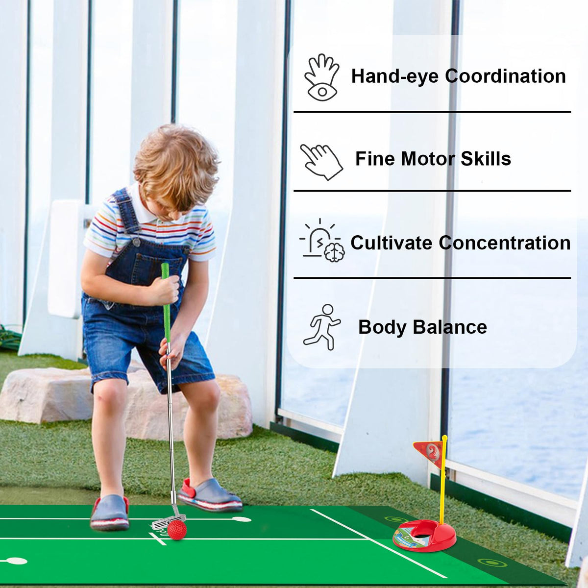 Liberry golf balls provide safe rolling play for toddlers