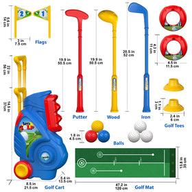 Liberry toddler golf set practice mat: realistic surface for swing practice.