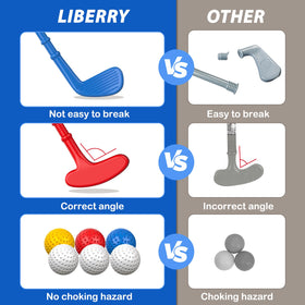 Liberry toddler golf set retractable handle: effortless transport for families.