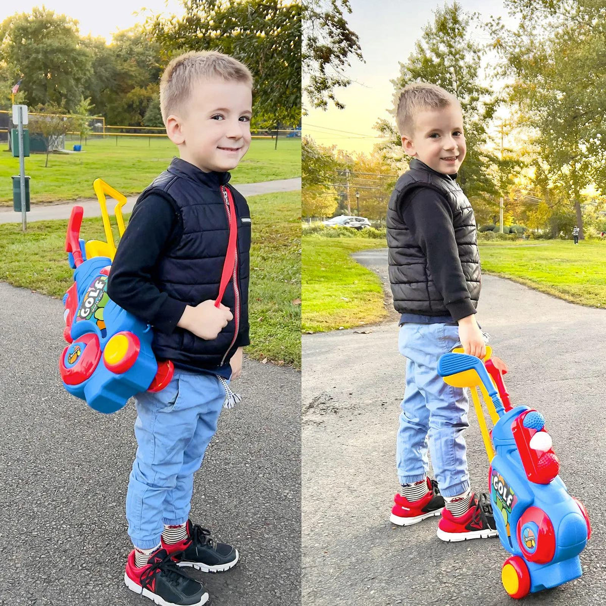 Liberry indoor-outdoor golf toy encourages imaginative play and early skills.