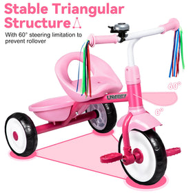 Liberry toddler tricycle bell closeup highlights safe signaling during play.