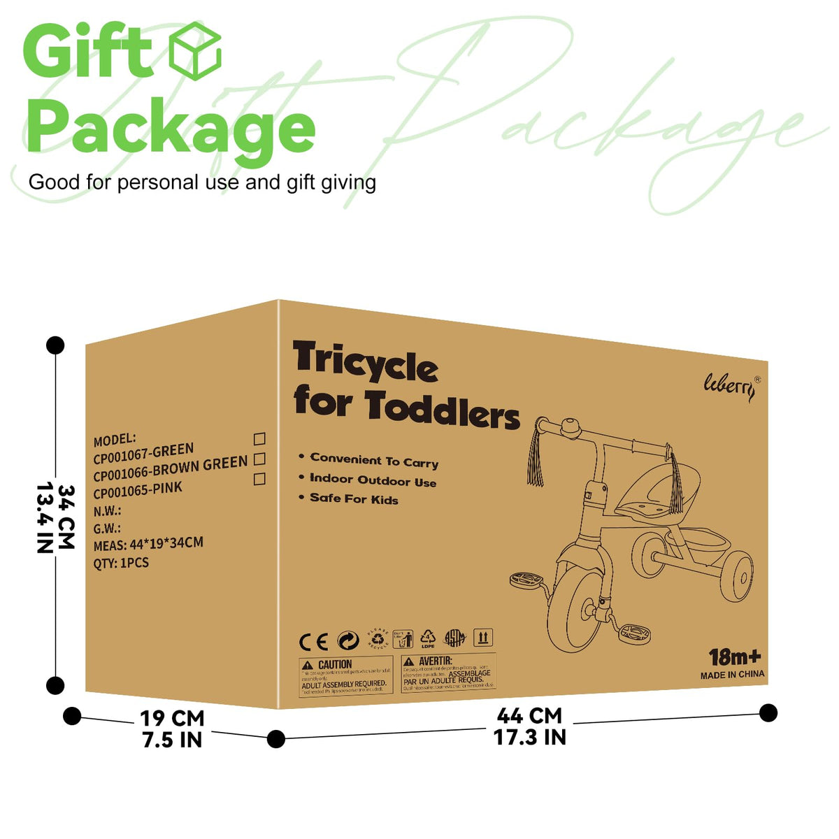 Liberry toddler tricycle EVA tires indoor-outdoor quiet on floors and capable outdoors.