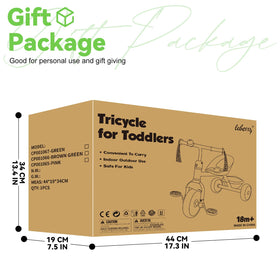 Liberry toddler tricycle EVA tires indoor-outdoor quiet on floors and capable outdoors.
