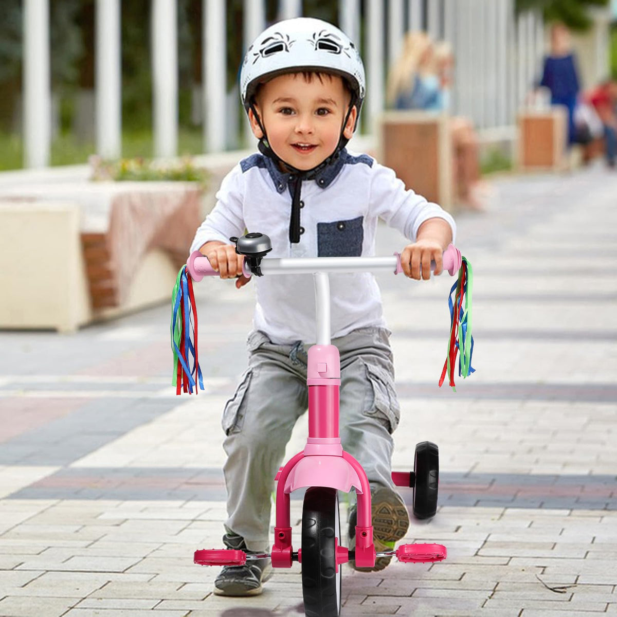 Liberry toddler tricycle non-slip handlebars provide confident grip for young hands.