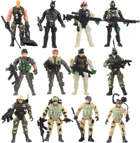 Liberty Imports 12-pack soldier figures in frontline pose enhance imaginative pretend play.