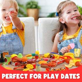 Liberty Imports 120-piece deluxe pretend food mesh storage bag keeps play tidy