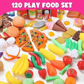 Liberty Imports 120-piece deluxe pretend food pizza pastries fuel stories