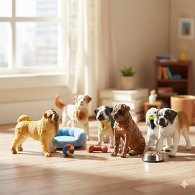Liberty Imports 18pcs dog figurines bulldog – sturdy figures ideal for rewards and dioramas.
