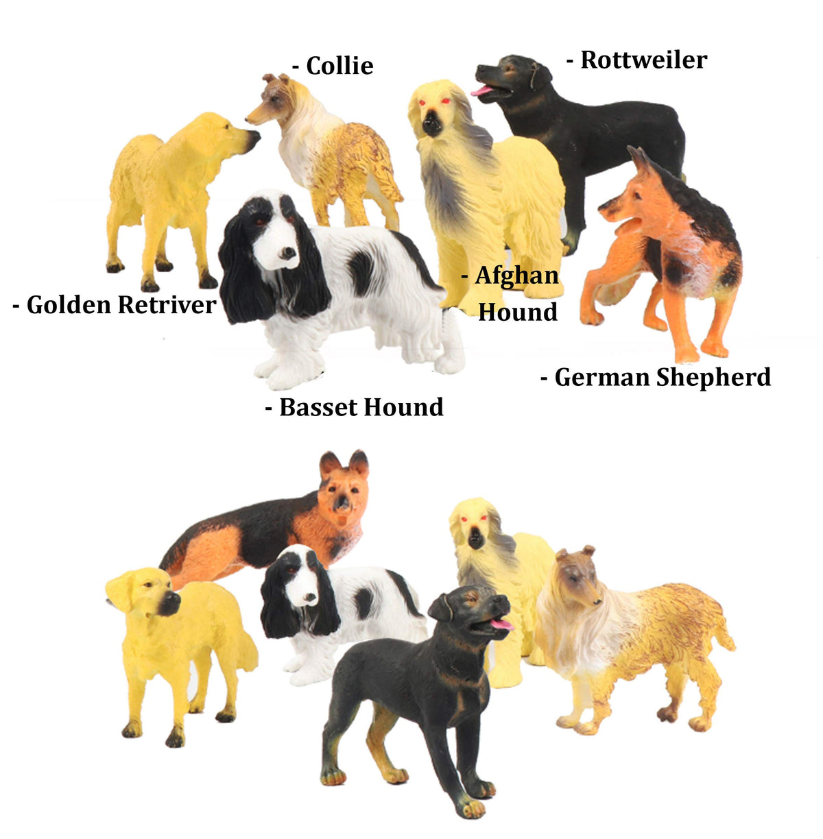 Liberty Imports 18pcs dog figurines german-shepherd – lifelike shapes for learning games.