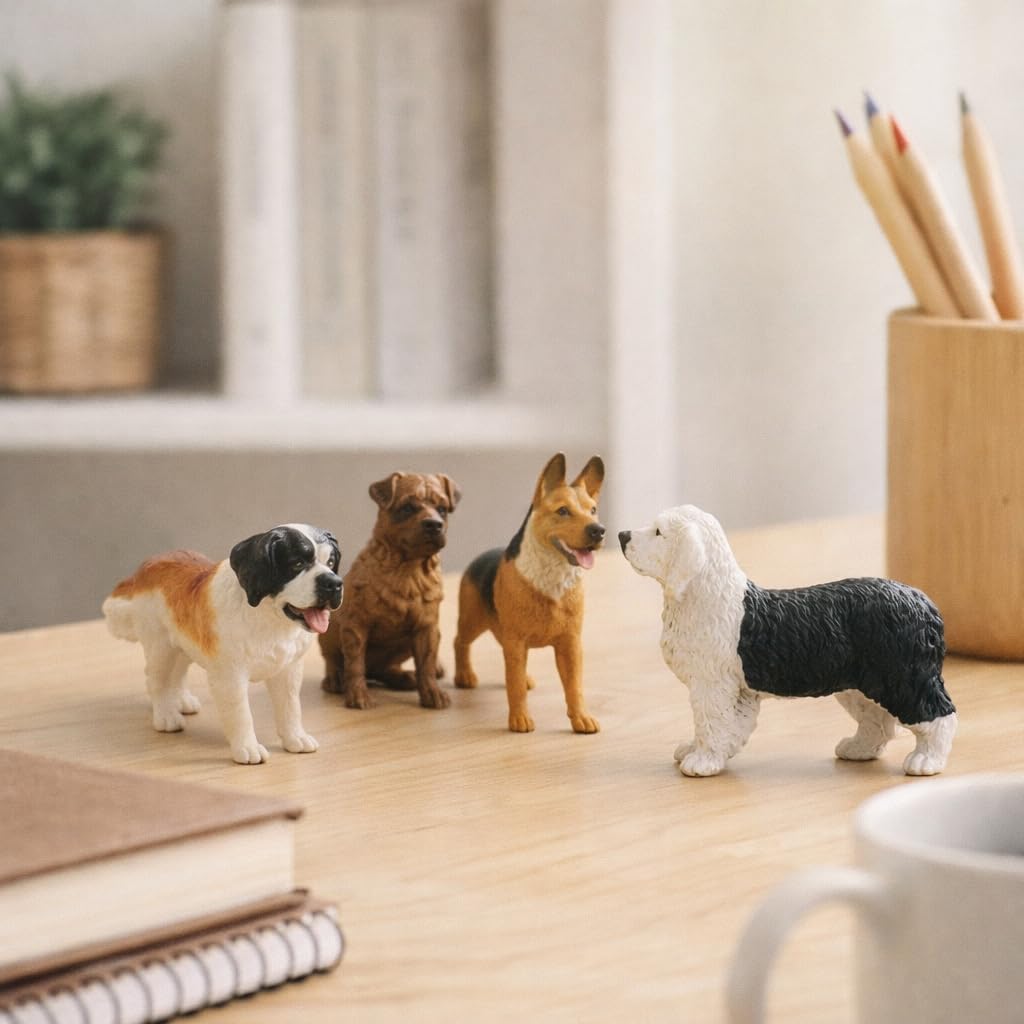 Liberty Imports 18pcs dog figurines pomeranian – great for play sets and sensory bins.